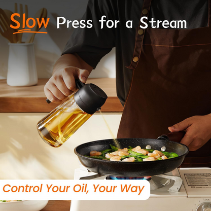 2-Pack 2-in-1 Olive Oil Sprayer & Dispenser with Brush and Labels