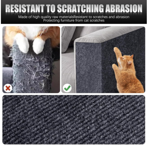 Self-Adhesive Mats, Trimmable DIY Cat Scratcher Pads - 2 Piece Gray