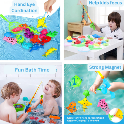 46-Piece Magnetic Fishing Game for Kids, Bath & Pool Water Toy