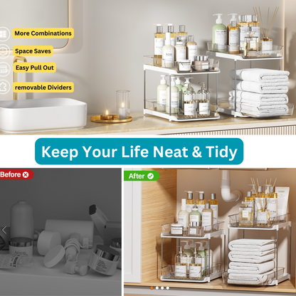 2-Tier Under-Sink Organisers, 2-Pack | Pull-Out Drawers
