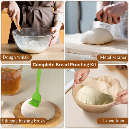 20-Piece Sourdough Starter Kit with 2 Banneton Proofing Baskets