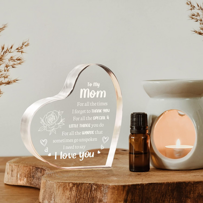 Mum Acrylic Keepsake Gift, 10 x 10 cm – Birthday & Christmas