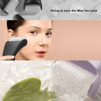 Facial Massage Set with Gua Sha, Ice Roller & 4 Cupping Cups