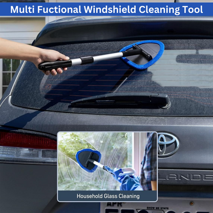 Extendable Car Windscreen Cleaning Tool with Spray Bottle & 4 Pads