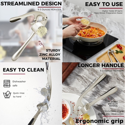 Garlic Press with Cleaning Studs & Stainless Steel Cheese Grater