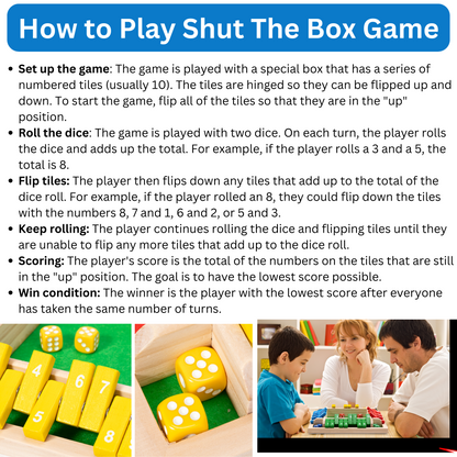 2-in-1 Family Board Game Set: Shut the Box & 120-Ball Colour Match Game