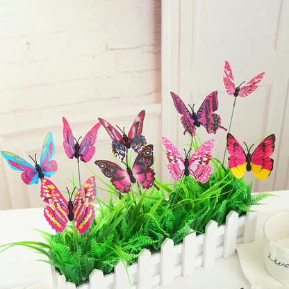 12-Piece Butterfly Garden Stakes & Décor Clips with Installation Pliers