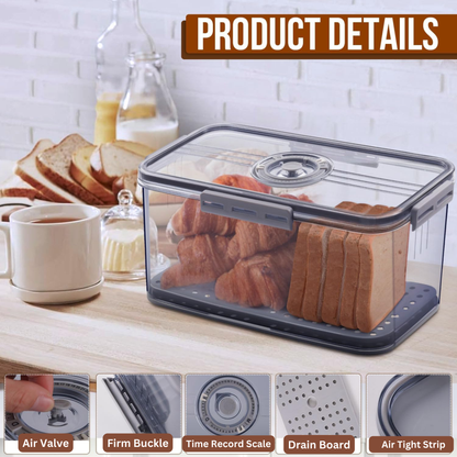 Kitchen Bread Storage Box with 20 Reusable Bread Bags & Ties