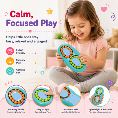 Rotating Magic Bean Cube Sensory Fidget Activity Toy for Kids