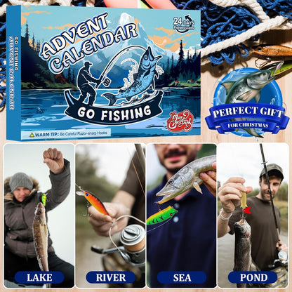 24-Piece Fishing Lure Advent Calendar Gift Set for Anglers