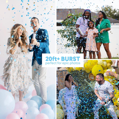 Gender Reveal Party Kit: 2 Balloons & 2 Confetti Cannons – Blue