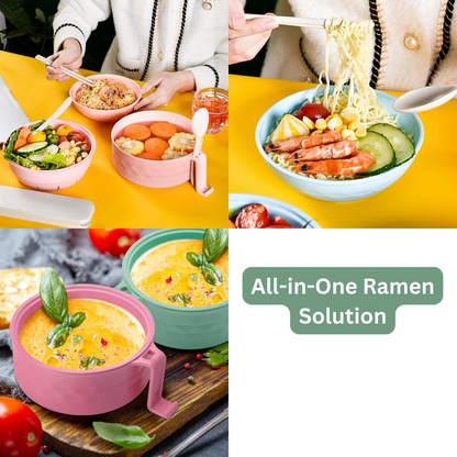 14-Piece Microwave Ramen Bowl & Plate Set with Cutlery