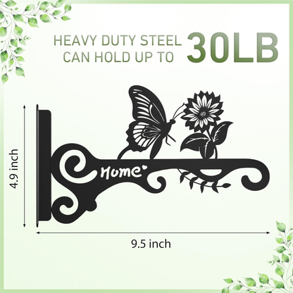 2-Pack Metal Wall Plant Hanger Hooks for Flowers & Bird Feeders