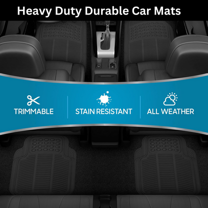 2 Car Seat Covers with Pockets & 4 Universal Car Mats – Black