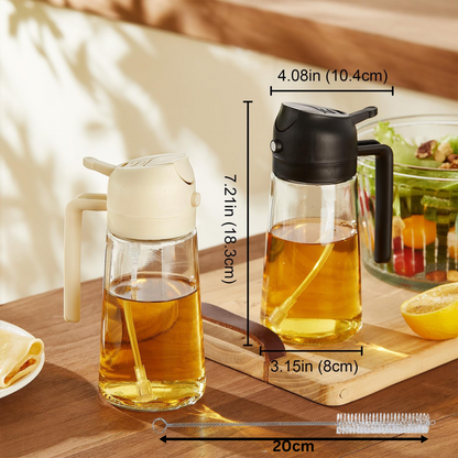 2-Pack 2-in-1 Olive Oil Sprayer & Dispenser with Brush and Labels