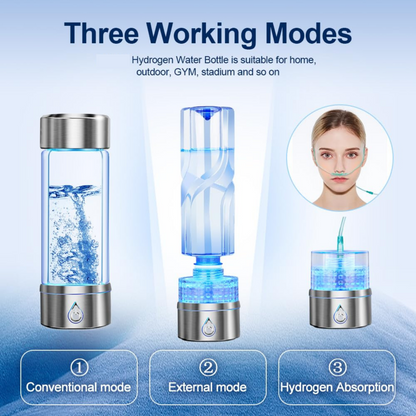 420 ml Rechargeable Hydrogen Water Bottle with SPE/PEM Technology