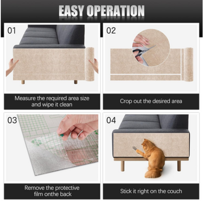 Cat Scratch Protector Mats 2-Pack, 100 x 40 cm | Beige