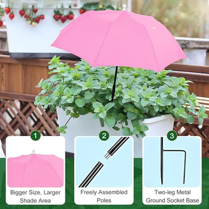 3-Pack Adjustable Plant Shade Umbrellas for Outdoor Sun Protection