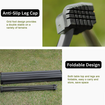 Portable Folding Camping Table with Carry Bag for Braai, Beach & Hiking