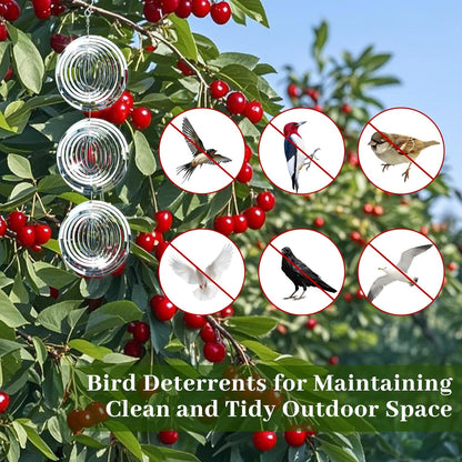 12-Pack Reflective Bird Deterrent Discs for Garden, Patio & Balcony