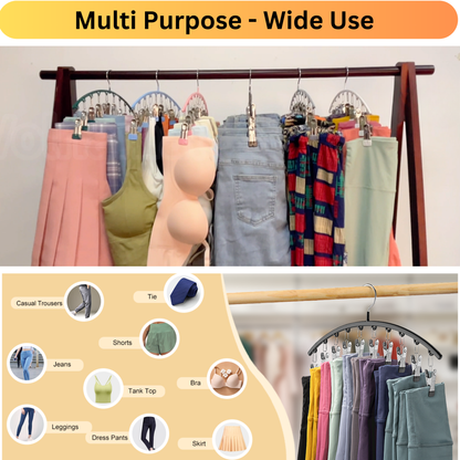 2-Pack Leggings & Trousers Hangers with 20 Clips – Black