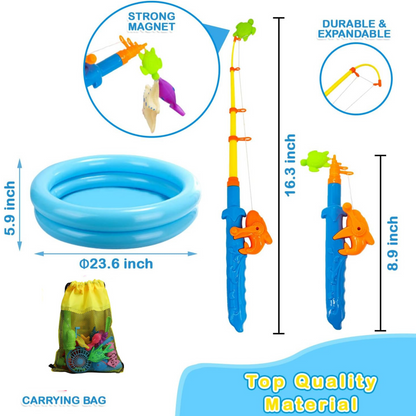 46-Piece Magnetic Fishing Game for Kids, Bath & Pool Water Toy