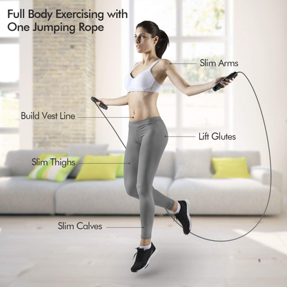Tangle-Free Counting Skipping Rope & 7-Piece Grip Strength Trainer Kit