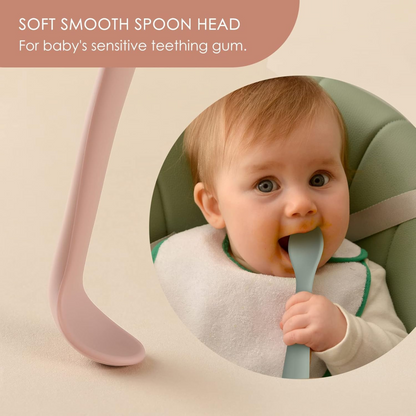 9-Piece Silicone Baby Feeding Set: 3 Bibs & 6 Spoons