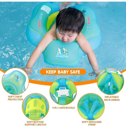 Inflatable Baby Pool Float with Sun Canopy – Green