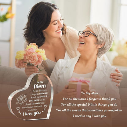 Mum Acrylic Keepsake Gift, 10 x 10 cm – Birthday & Christmas