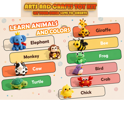 Kids Air-Dry Modelling Clay Kit with 12 Animal Themes & Sculpting Tools