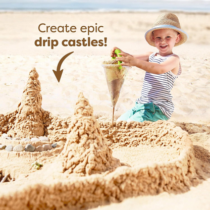 Beach Sand Toy Set with Spilling Funnel, Sifter & Shovel