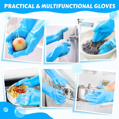 2-Piece Pet Hair Remover & Grooming Glove Set for Dogs and Cats