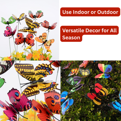 12-Piece Butterfly Garden Stakes & Décor Clips with Installation Pliers
