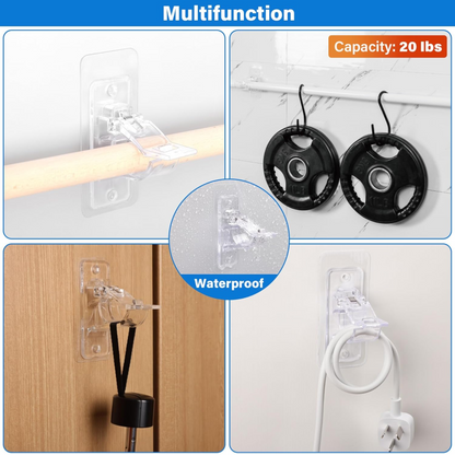 No-Drill Self-Adhesive Curtain Rod Holders & Wall Brackets