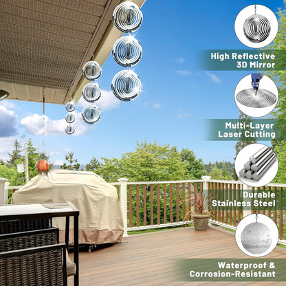 12-Pack Reflective Bird Deterrent Discs for Garden, Patio & Balcony