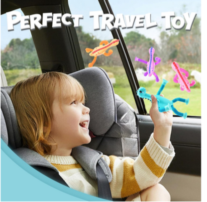 8-Piece Telescopic Suction Cup Sensory Toys: Dinosaurs & Giraffes