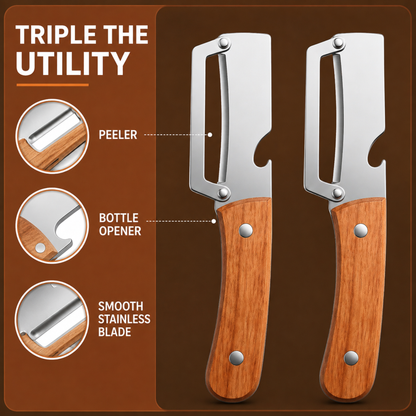 2-Pack Stainless Steel Vegetable Peelers with Bottle Opener