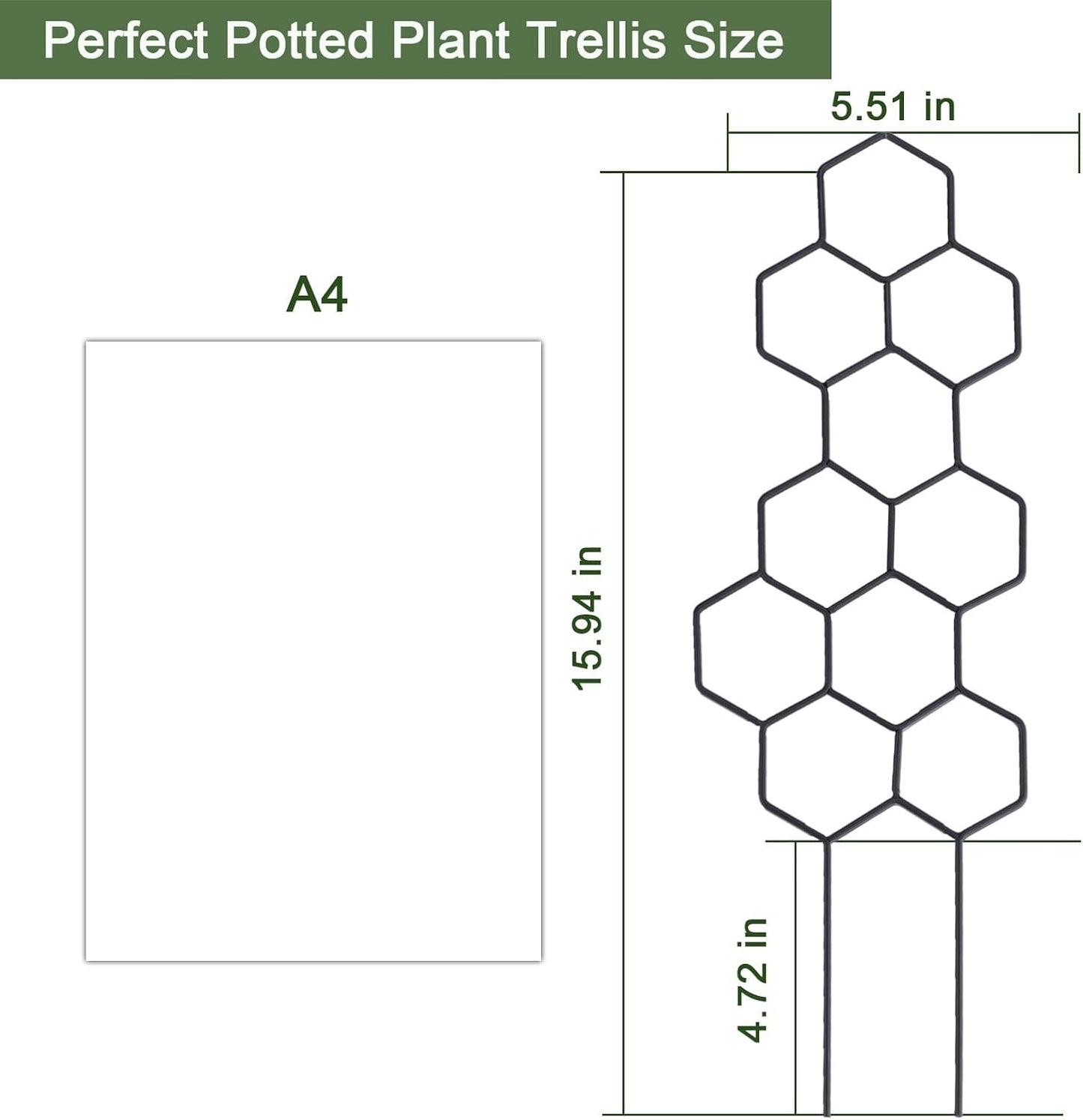 2 Pack Small Garden Trellis for Potted, Climbing & Flower Plants