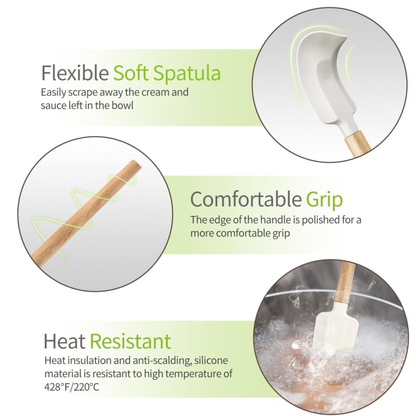 4-Piece Non-Stick Silicone Spatula Set, Heat-Resistant Cooking Utensils