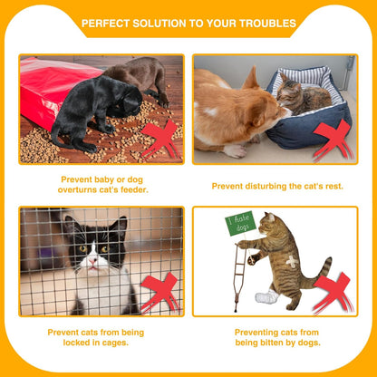 Adjustable Cat Door Latch & Interior Door Strap with Door Stopper