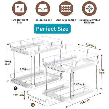 2-Tier Under-Sink Organisers, 2-Pack | Pull-Out Drawers