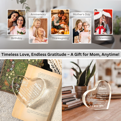 Mum Acrylic Keepsake Gift, 10 x 10 cm – Birthday & Christmas