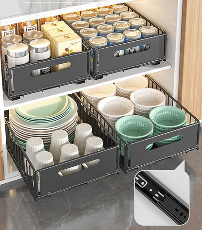 Metal Pull-Out Kitchen Cabinet Organiser, No Drilling Required