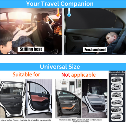 4-Pack Magnetic Car Window Sunshades & Privacy Covers, Full Blackout