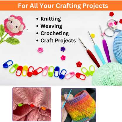 300-Piece Knitting Stitch Marker Set with 6 Yarn Needles