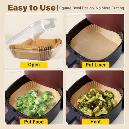 200 Disposable Air Fryer Liners with 12 Reusable Silicone Baking Cups