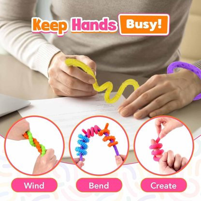 30-Piece Stress Relief Fidget Toy Set: 24 Cubes & 6 Fidget Sticks