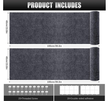 Cat Scratch Protector Mats 2-Pack, 100 x 40 cm | Grey