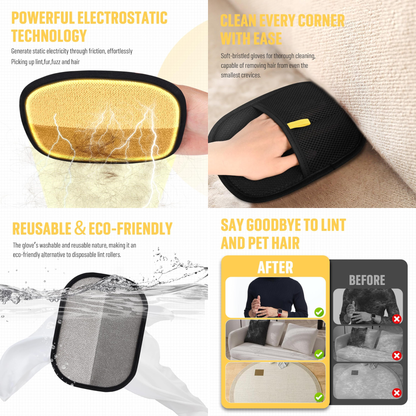 2-Piece Pet Hair Remover & Grooming Glove Set for Dogs and Cats